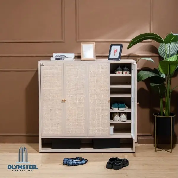 Rak Sepatu Besi Olymsteel Rattan Series